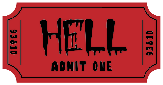 Vinyl tapijt halloween ticket naar de hel - TenStickers