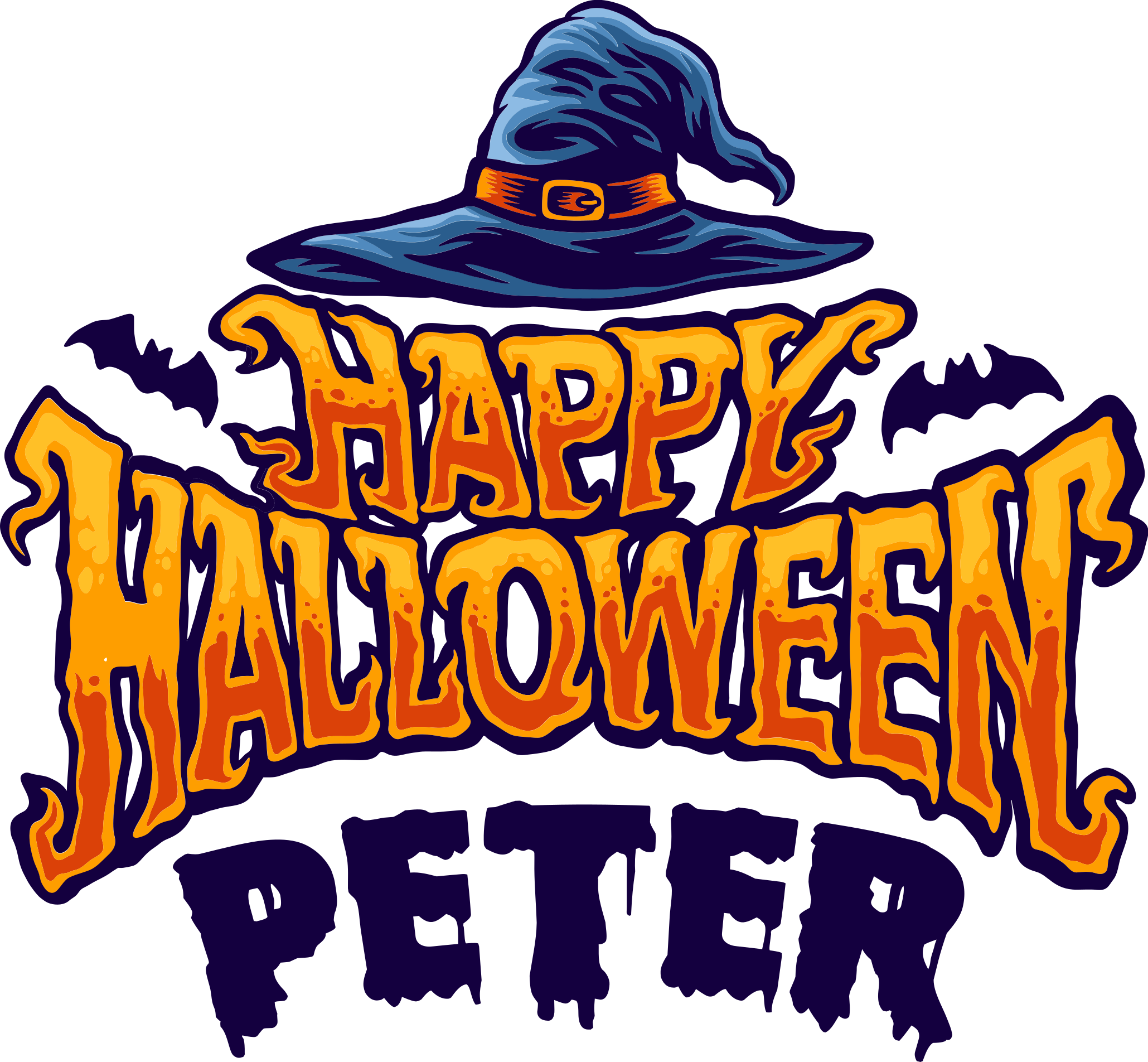 Vinyl tapijt halloween gepersonaliseerd vrolijk halloween - TenStickers
