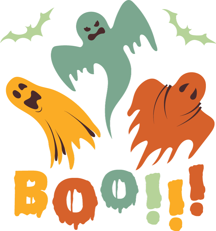 Vinyl tapijt halloween spookje boo - TenStickers