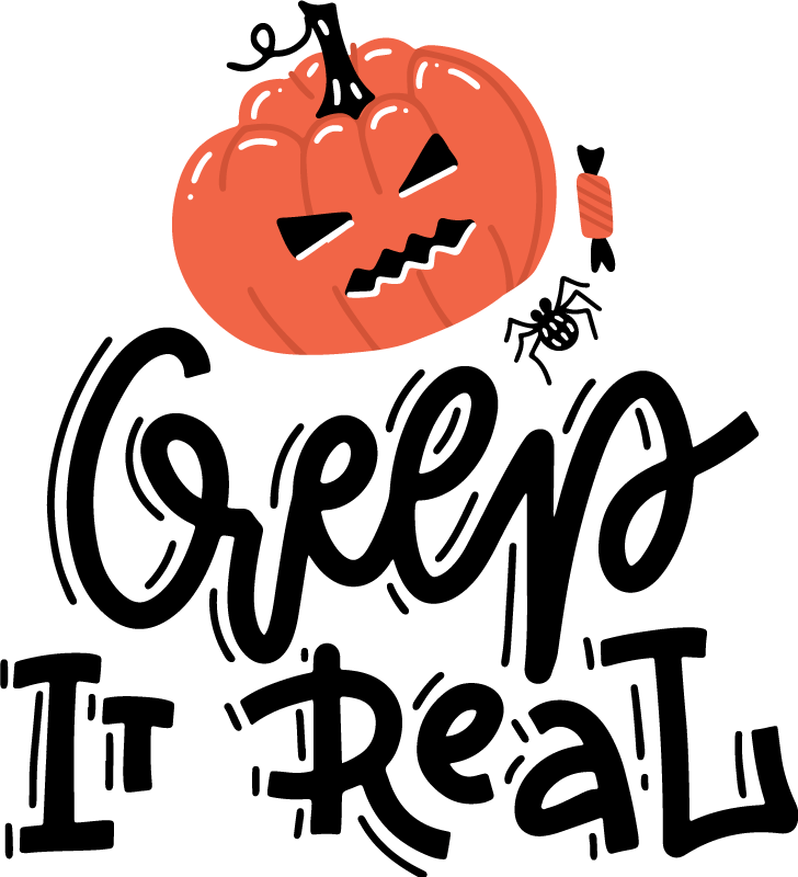 Vinyl tapijt halloween eng pompoenontwerp - TenStickers