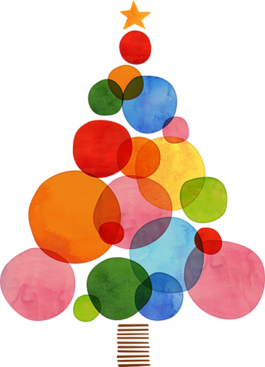 Vinyl tapijt kerstmis kleurrijke aquarel - TenStickers