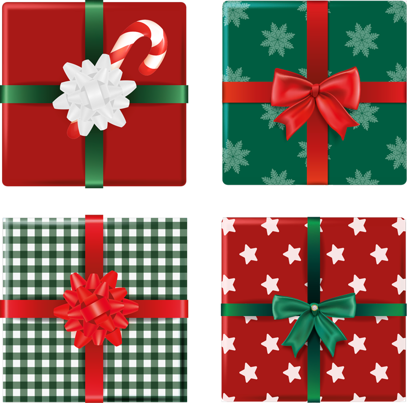 Vinyl tapijt kerstmis cadeau dozen set tegels - TenStickers