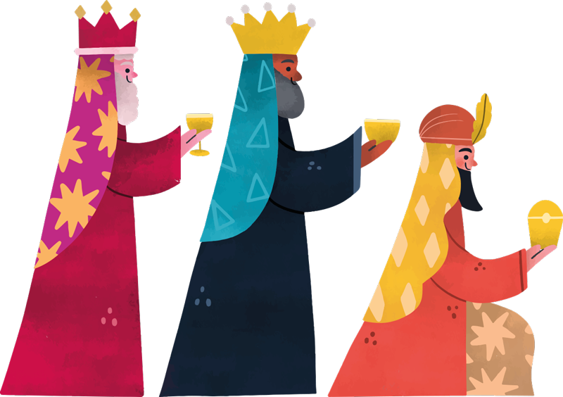 Vinyl tapijt kerstmis aquarel drie koningen - TenStickers