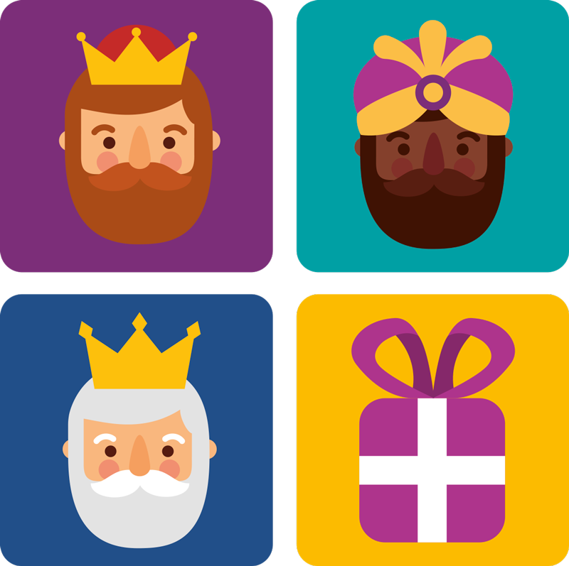 Vinyl tapijt kerstmis drie koningen pakket - TenStickers