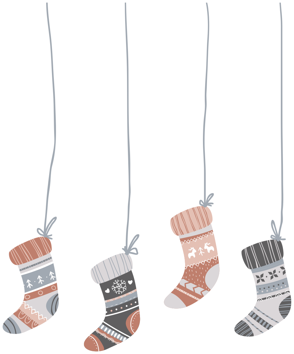 Vinyl tapijt kerstmis met kerstsocken - TenStickers