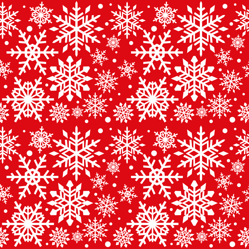 Vinyl tapijt kerstmis rode sneeuwvlokken meubels - TenStickers