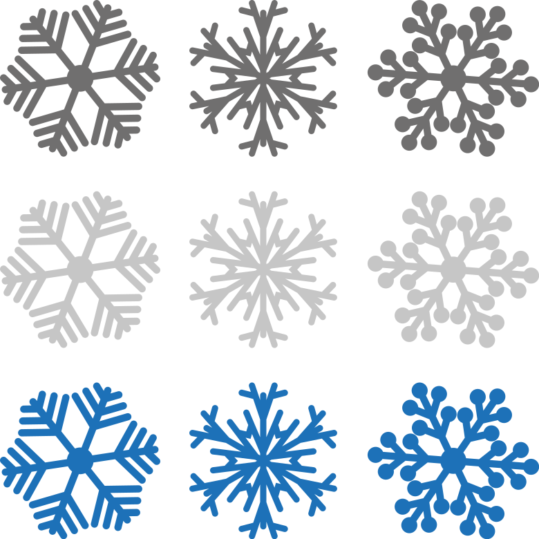 Vinyl tapijt kerstmis grijze en blauwe sneeuwvlokken - TenStickers