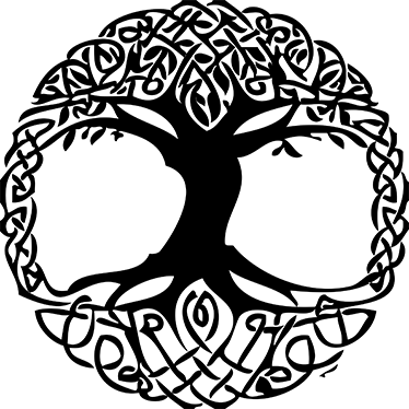 Vinyl tapijt bloemen en planten celta zwarte boom - TenStickers