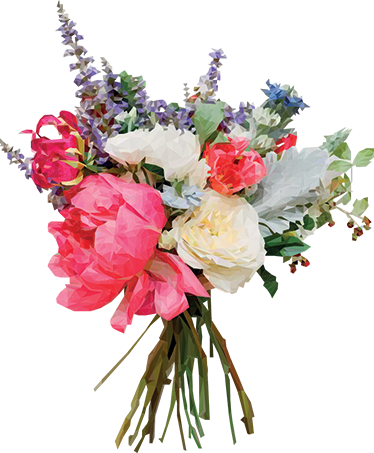 Vinyl tapijt bloemen en planten geometrisch boeket - TenStickers