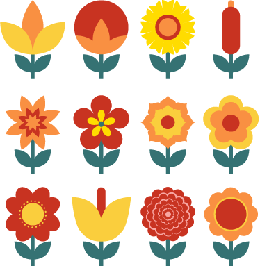 Vinyl tapijt bloemen en planten zomer bloemen collectie - TenStickers