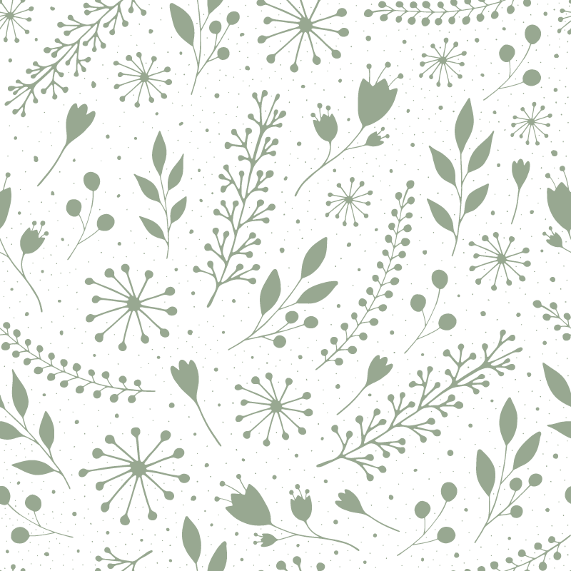 Vinyl tapijt bloemen en planten met zoete groene bladeren - TenStickers