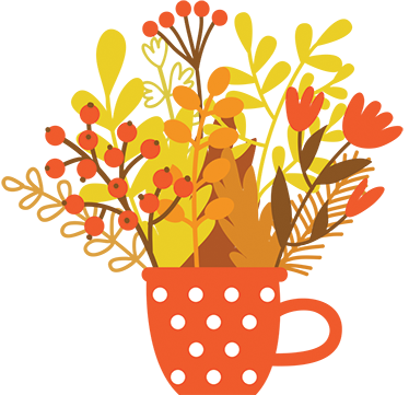 Vinyl tapijt bloemen en planten herfstpot - TenStickers