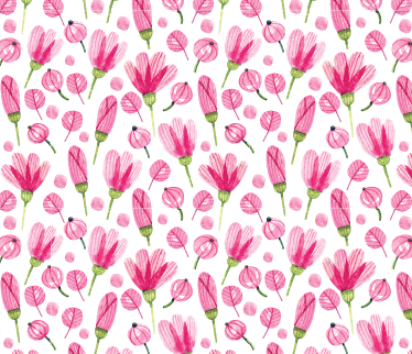 Vinyl tapijt bloemen en planten roze aquarelle bloemen - TenStickers