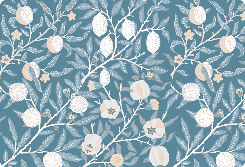 Vinyl tapijt bloemen en planten vintage patroon - TenStickers