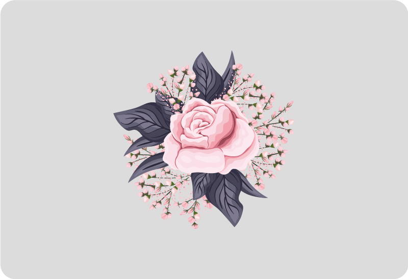 Vinyl tapijt bloemen en planten met prachtig ontwerp in roze - TenStickers