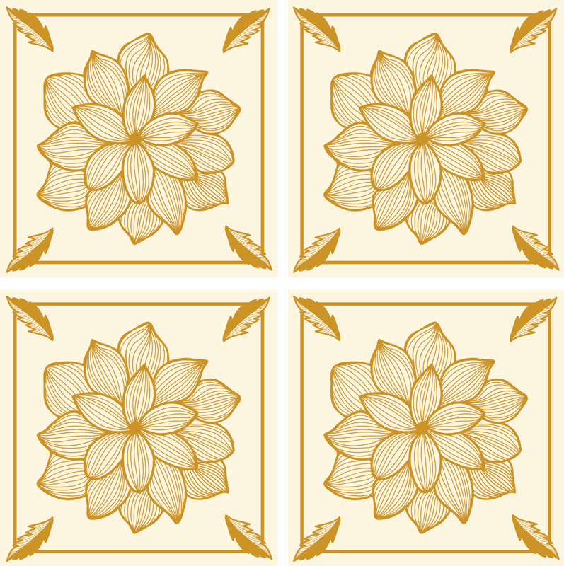 Vinyl tapijt bloemen en planten floral bandada paisley - TenStickers