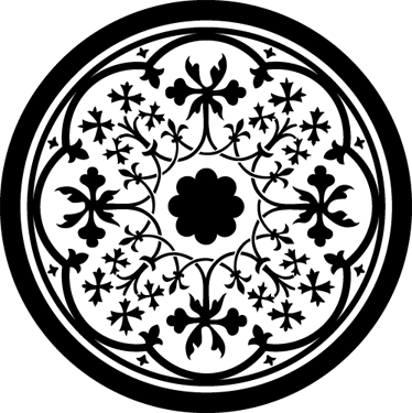 Vinyl tapijt bloemen en planten gothic rozet - TenStickers