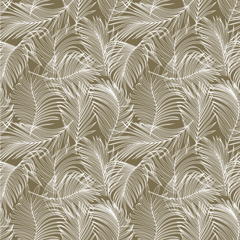 Vinyl tapijt bloemen en planten elegante bruine bladeren - TenStickers