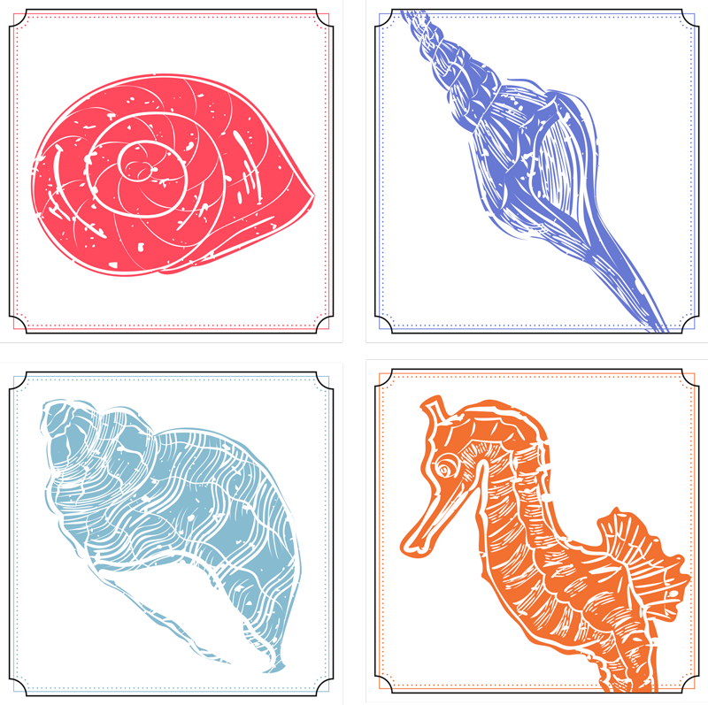 Vinyl tapijt bloemen en planten maritieme motieven - TenStickers