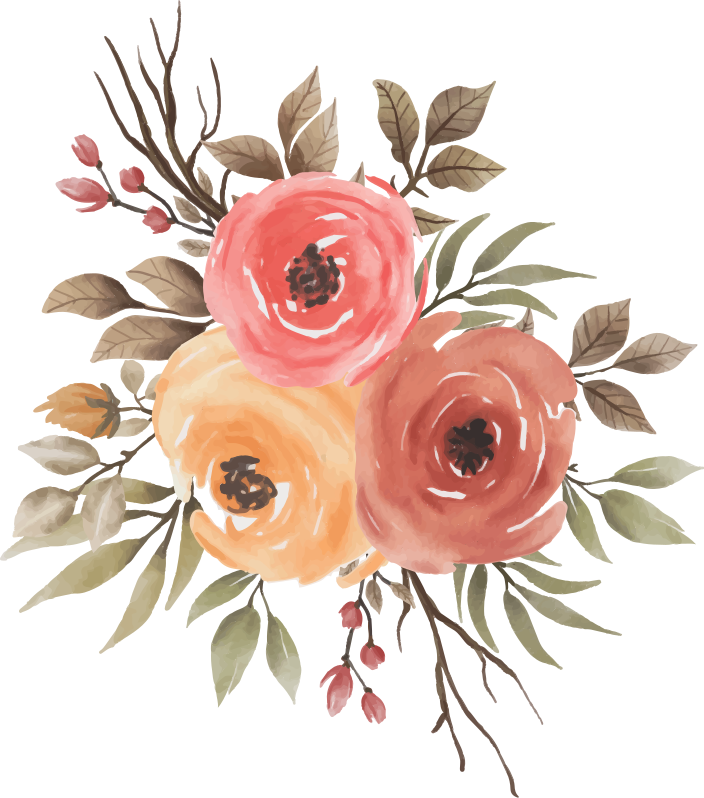 Vinyl tapijt bloemen en planten bloemrijke compositie - TenStickers