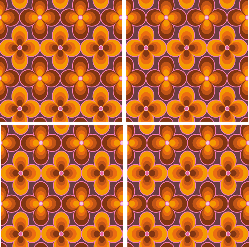 Vinyl tapijt bloemen en planten botanisch geïnspireerde tegels - TenStickers