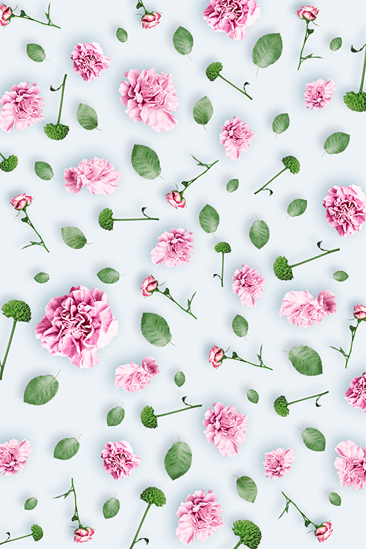 Vinyl tapijt bloemen en planten voor jouw interieur - TenStickers