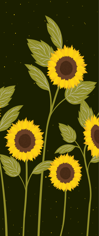 Vinyl tapijt bloemen en planten zonnebloemveld - TenStickers