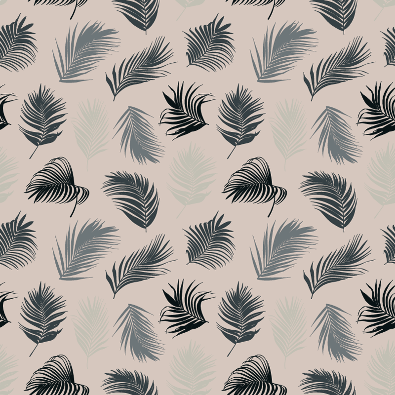 Vinyl tapijt bloemen en planten weelderige mix van palmbladeren - TenStickers
