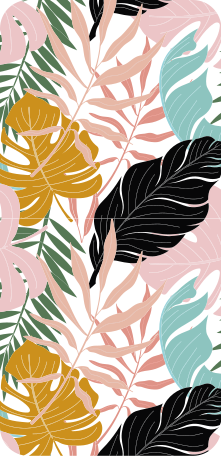 Vinyl tapijt bloemen en planten kleurrijk abstract bloemmotief - TenStickers