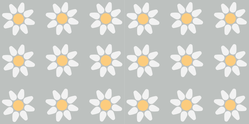 Vinyl tapijt bloemen en planten met madeliefjespatroon - TenStickers