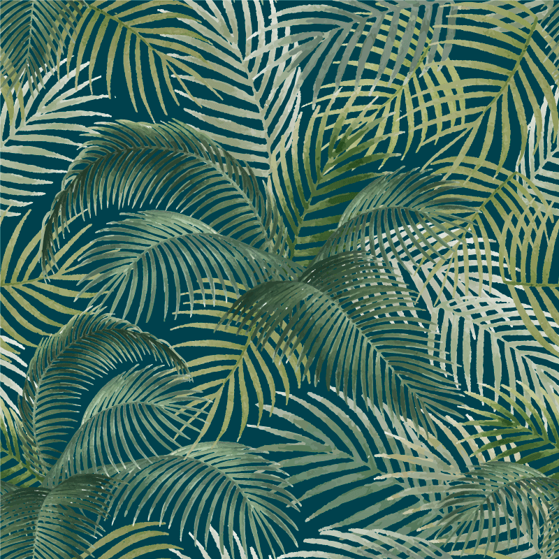 Vinyl tapijt bloemen en planten tropisch bladpatroon - TenStickers