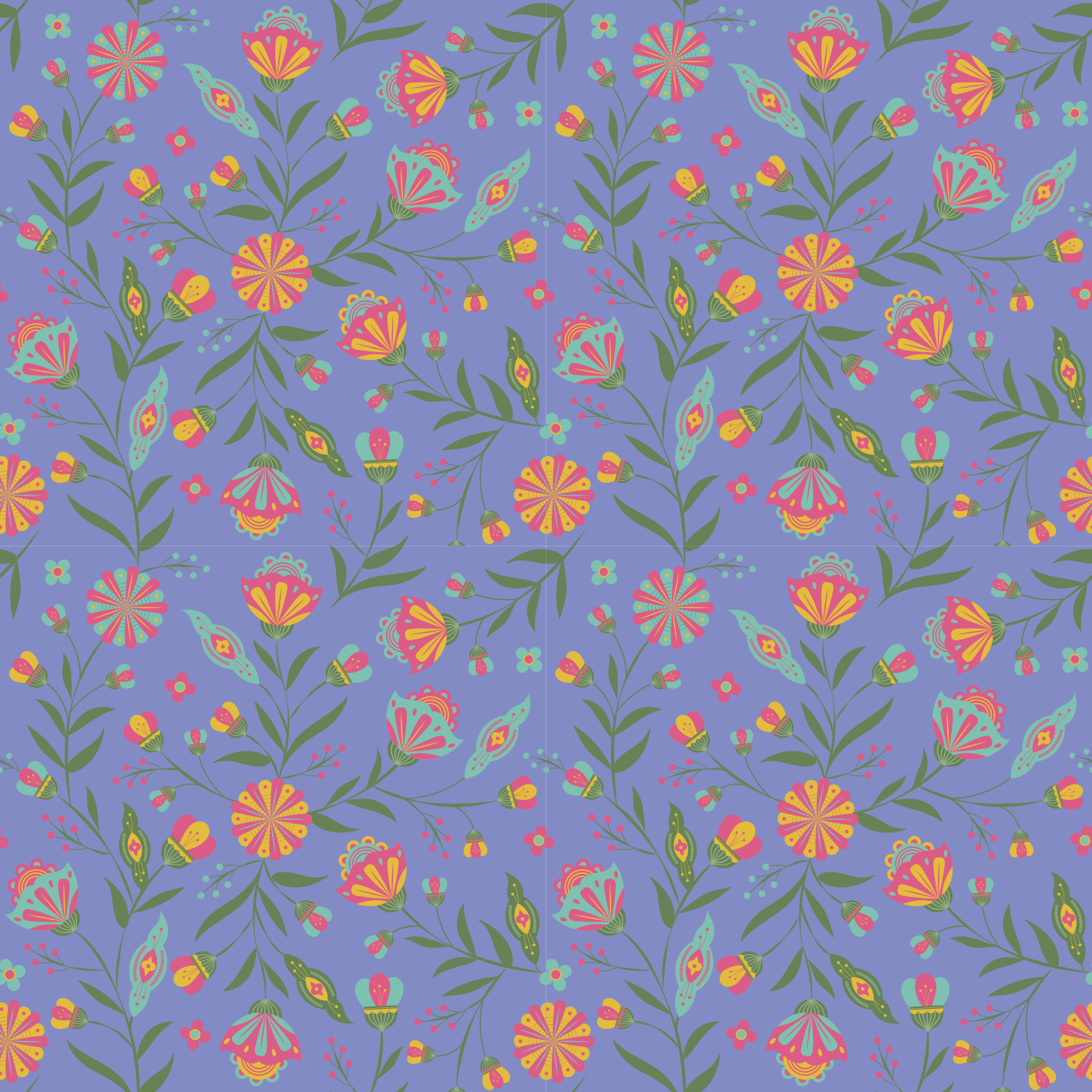 Vinyl tapijt bloemen en planten schattig ontwerp voor kinderen - TenStickers