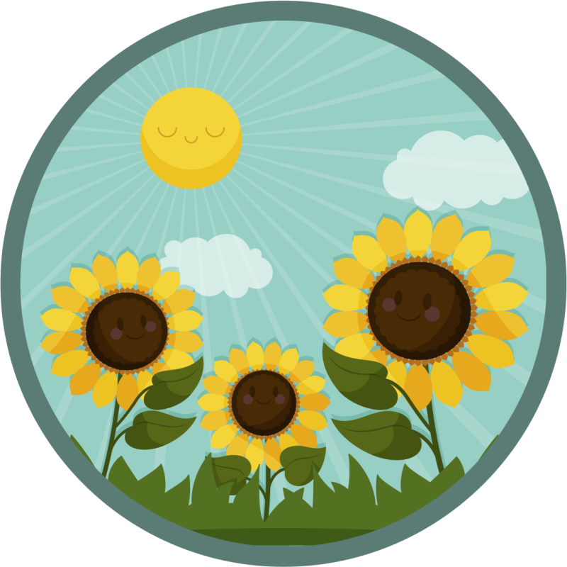Vinyl tapijt bloemen en planten bloemen in de zon - TenStickers