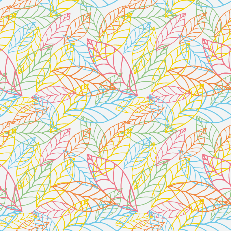 Vinyl tapijt bloemen en planten neon bladeren ontwerp - TenStickers