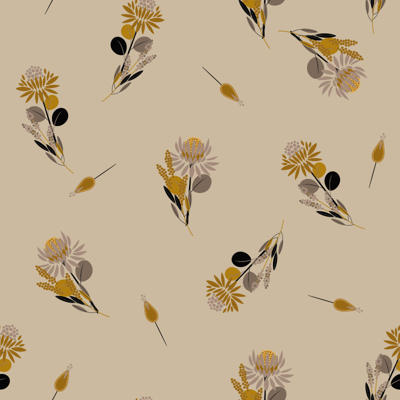 Vinyl tapijt eetkamer vintage bloemen - TenStickers