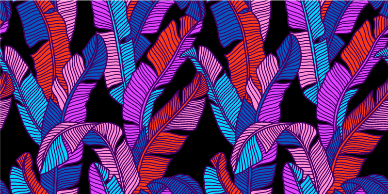 Vinyl tapijt bloemen en planten opvallend flora patroon - TenStickers