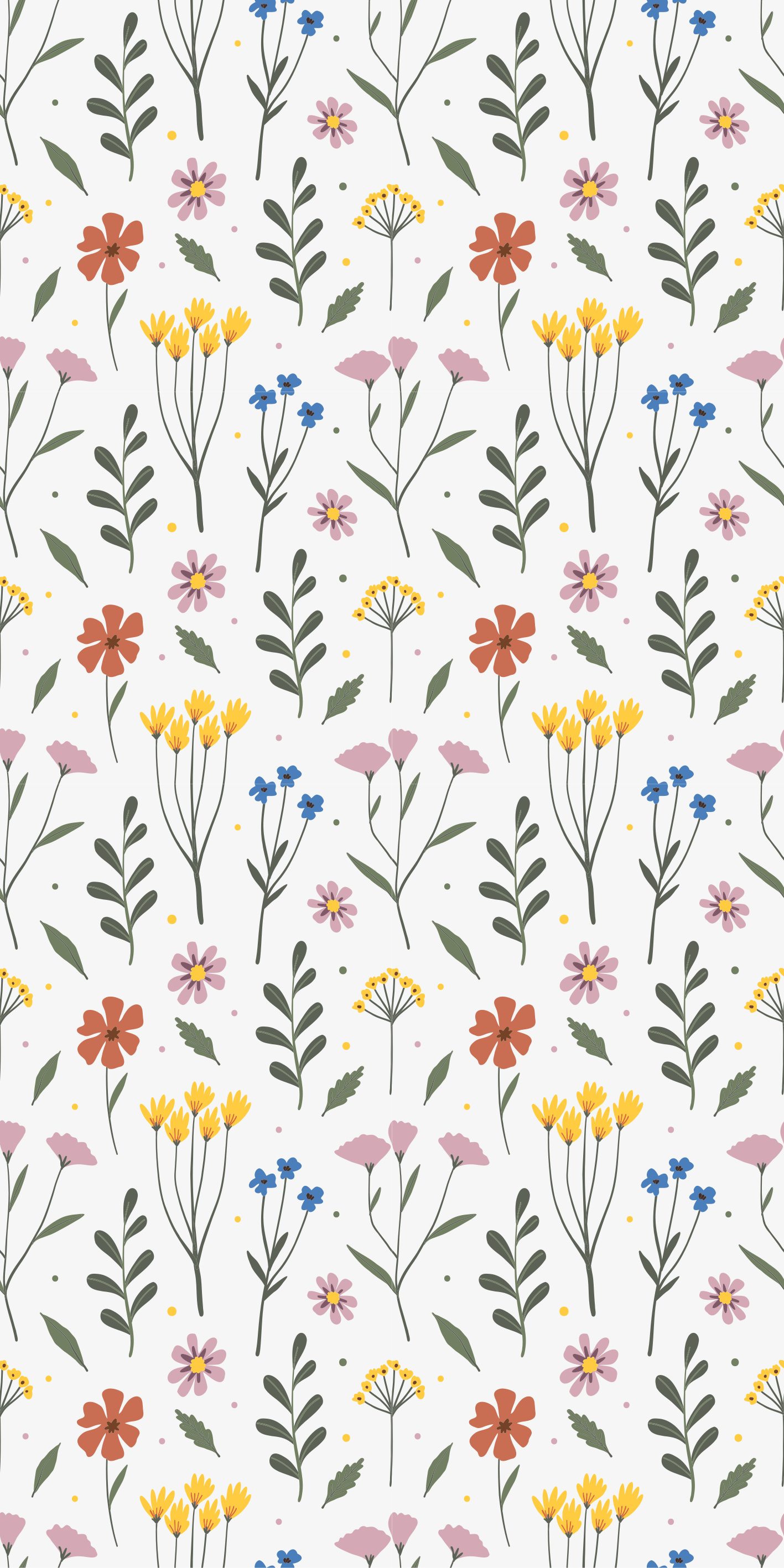 Vinyl tapijt bloemen en planten tuin multicolor patroon - TenStickers