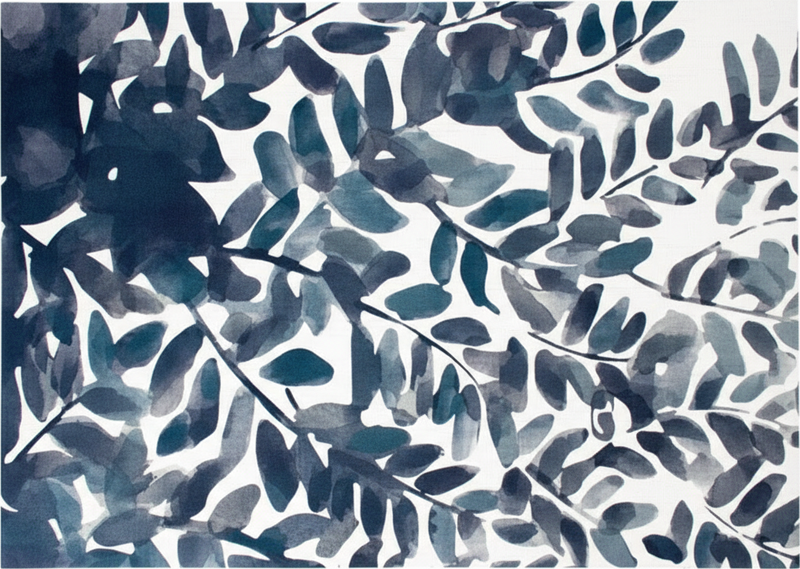 Vinyl tapijt bloemen en planten aquarel bladpatroon - TenStickers