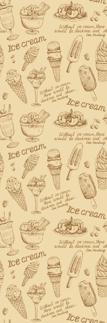 Vinyl vloerkleed keuken vintage ijscoupes - TenStickers