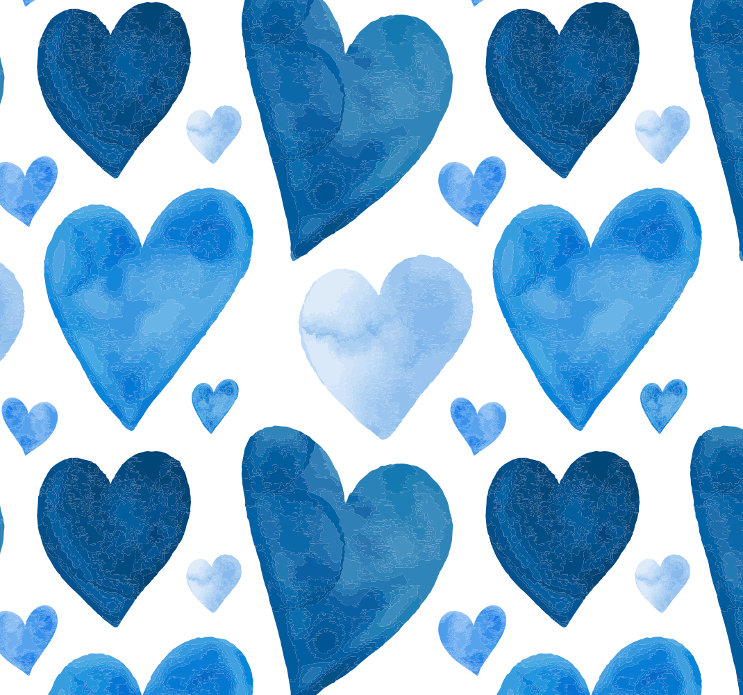 Vinyl vloerkleed keuken blauwe zoete harten - TenStickers