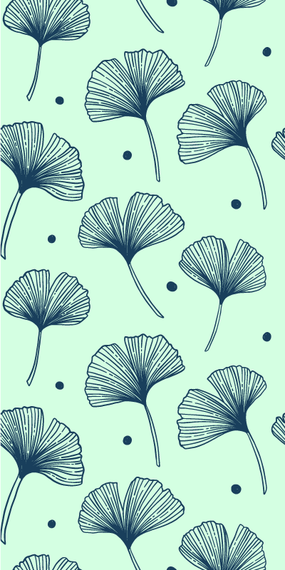 Vinyl vloerkleed keuken bloemen blauw kleur - TenStickers