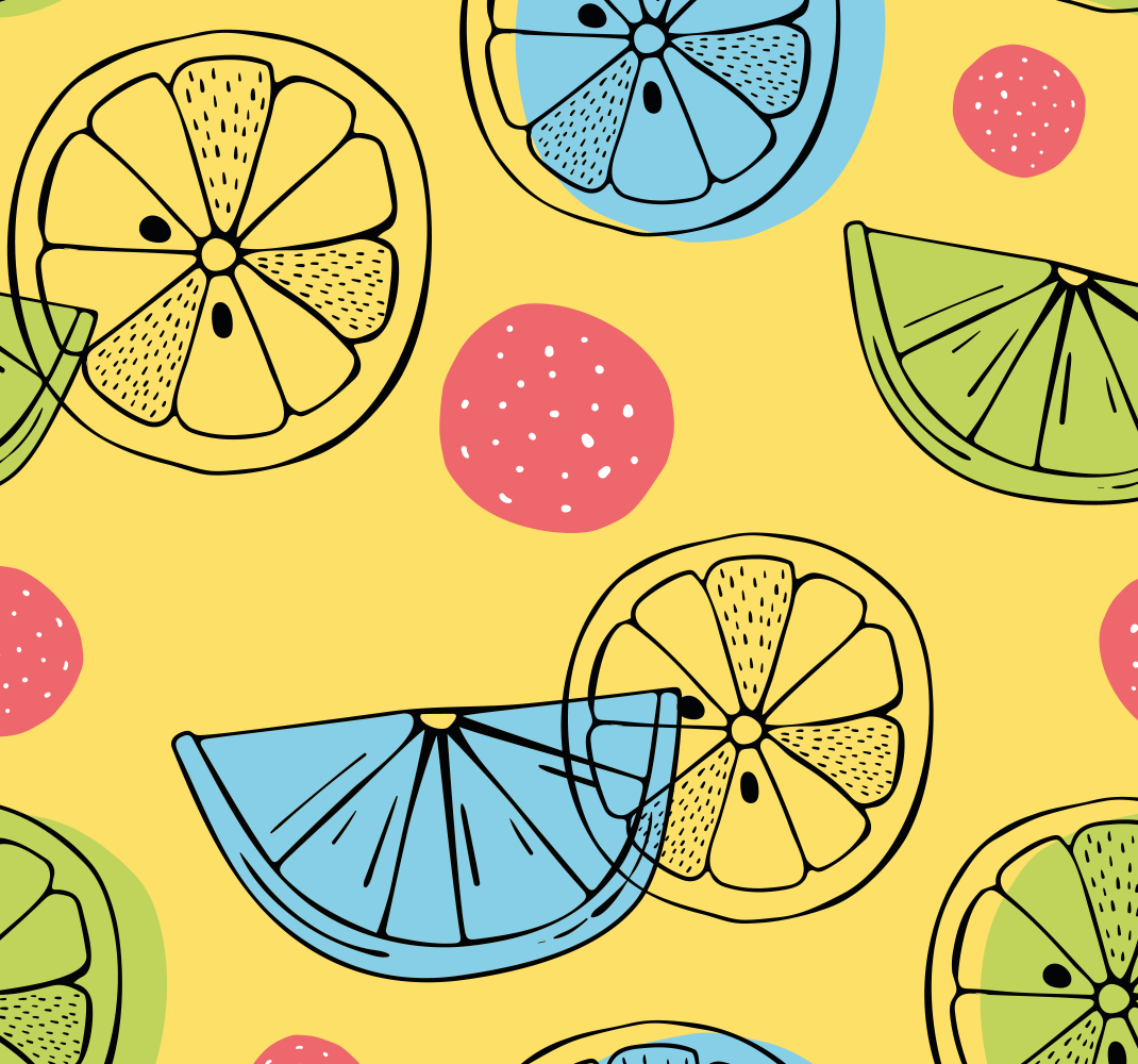 Vinyl vloerkleed keuken citrusvruchten - TenStickers
