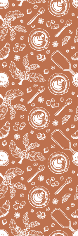 Vinyl vloerkleed keuken koffie naadloos patroon - TenStickers