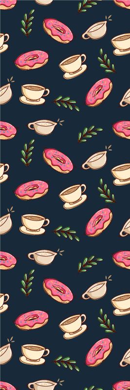 Vinyl vloerkleed keuken desserts en koffie achtergrond - TenStickers