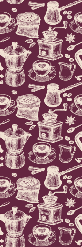 Vinyl vloerkleed keuken koffiepatroon ontwerp - TenStickers