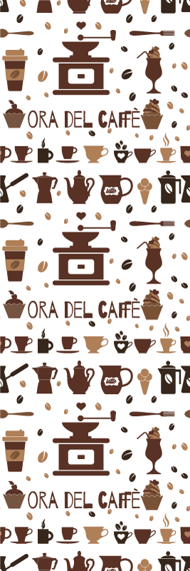 Vinyl vloerkleed keuken koffietijd - TenStickers