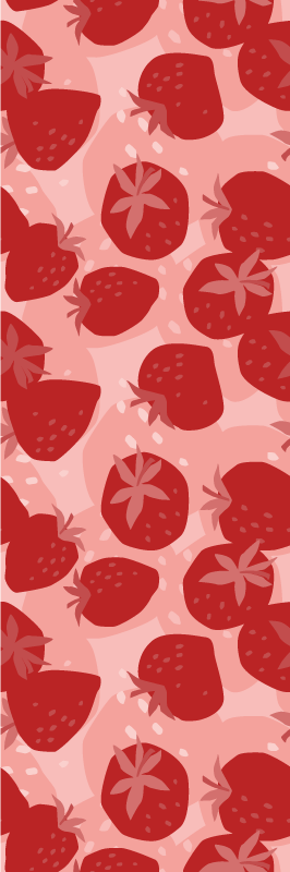 Vinyl vloerkleed keuken abstract naadloze rode aardbeien - TenStickers