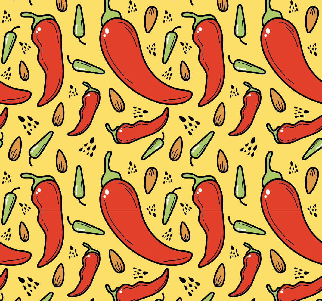 Vinyl vloerkleed keuken rode en groene chili - TenStickers