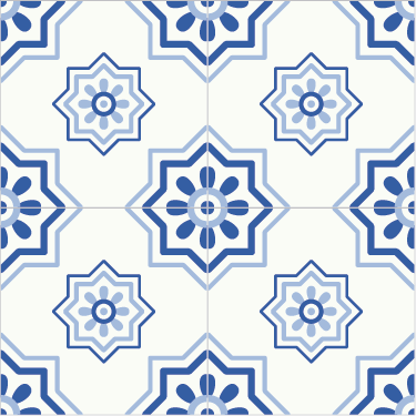 Vinyl vloerkleed badkamer blauwe tegelstickers - TenStickers