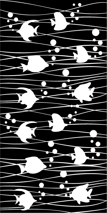 Vinyl vloerkleed badkamer vissen en bellen - TenStickers